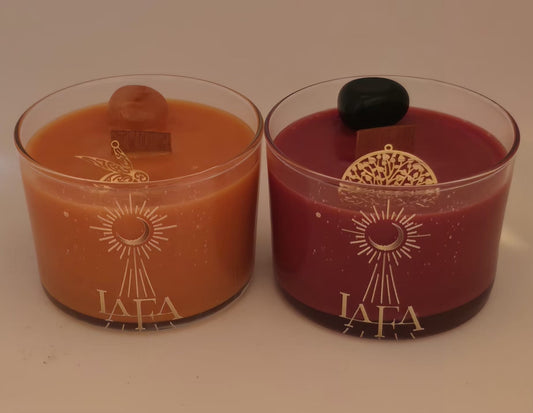 🕯️🕯️Box Bougies Rouge Profond & Orange Sensuel — Cœur Nature Arc-en-Ciel x Lafa Bougie