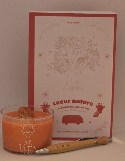 🕯️ Box “Orange Sensuel” — Cœur Nature Arc-en-Ciel x Lafa Bougie