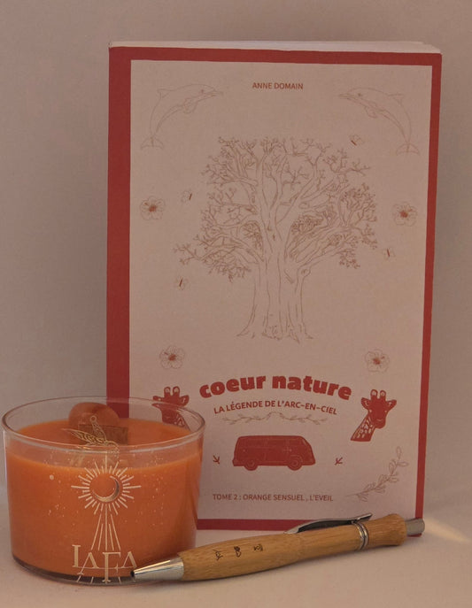🕯️ Box “Orange Sensuel” — Cœur Nature Arc-en-Ciel x Lafa Bougie